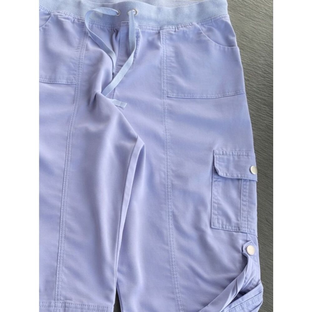 Fresh stretchy capris violet color adjustable stretch, waistband five pocket 10P